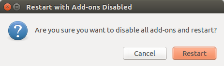 disable add-ons restart